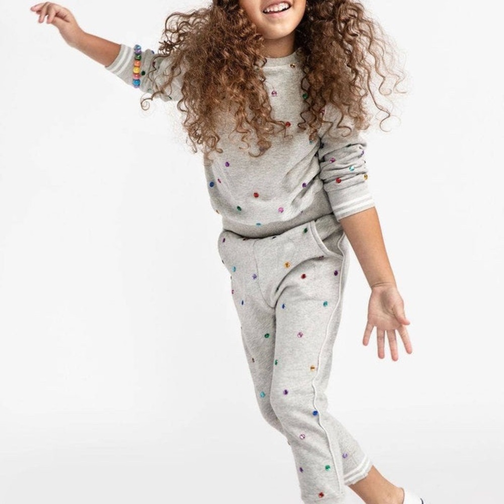 Lola + The Boys Rainbow Gem Trackset- Sweatshirt and joggers
